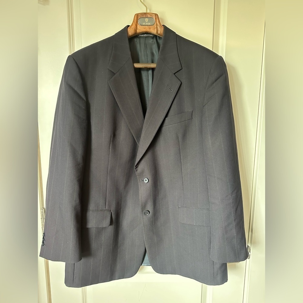 Harry Rosen Sedgewick green pinstripe jacket